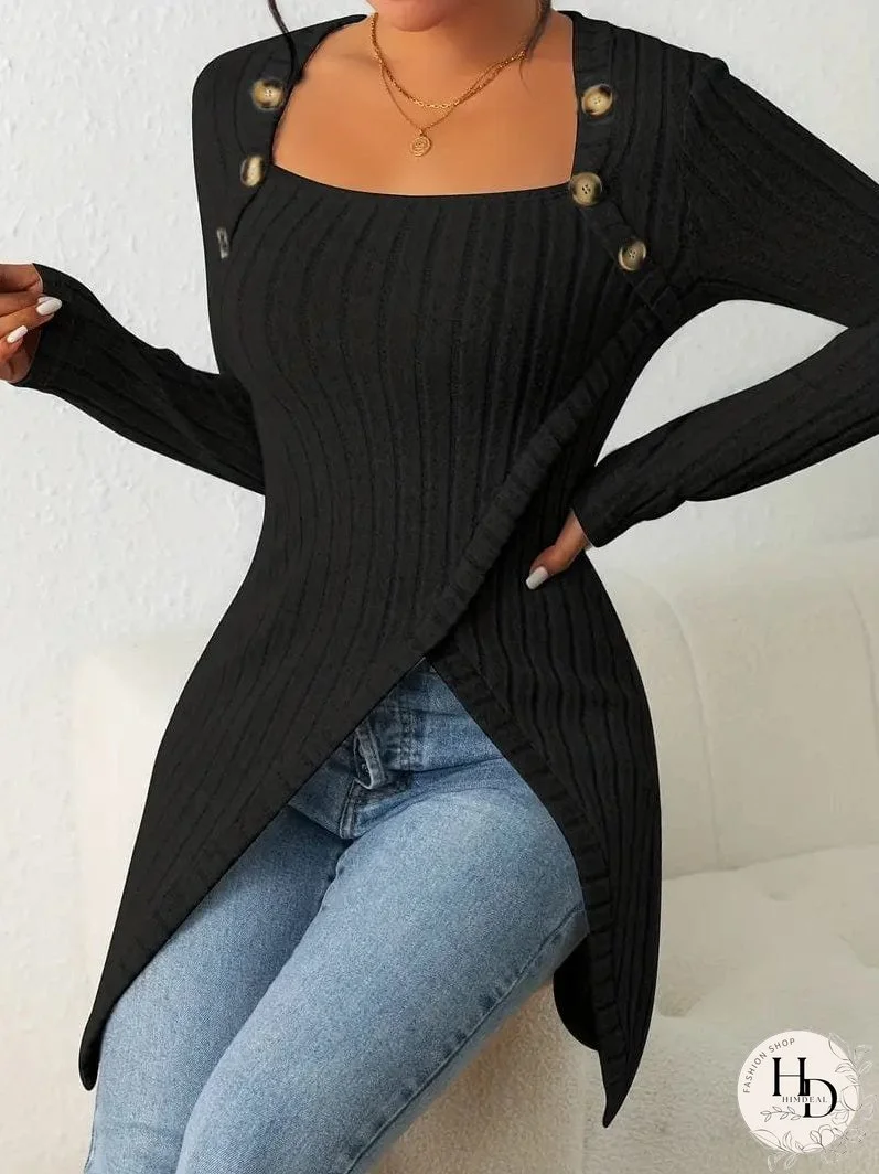 Unique Knit Sweater with Cutout Detail