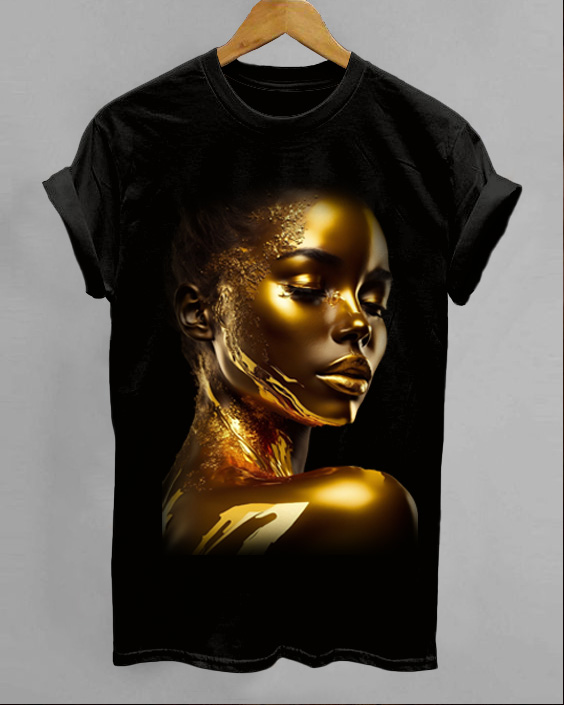 Gold Makeup African Black Woman T-Shirt