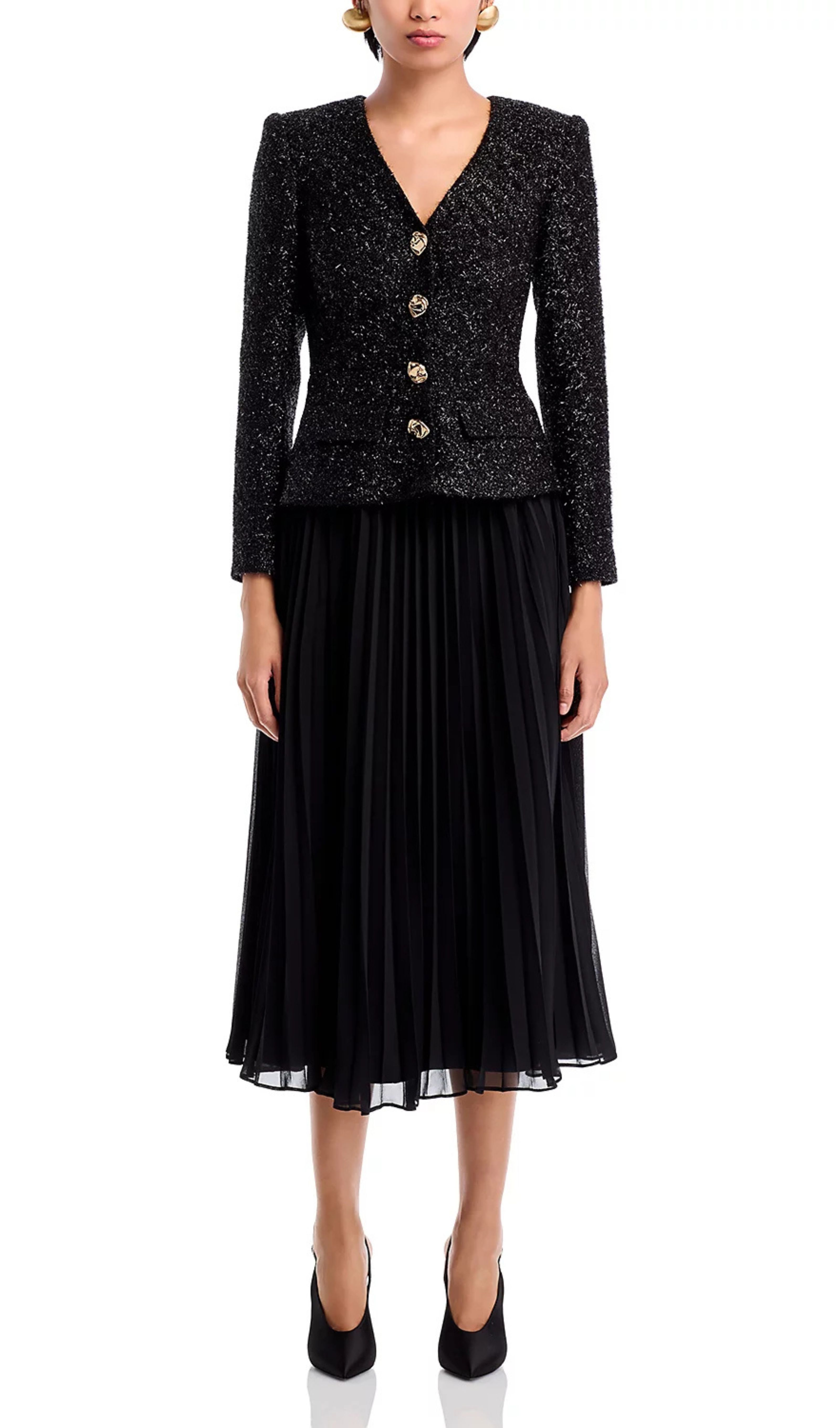 cream tinsel boucle midi dress Self-Portrait Tinsel Boucl Midi Dress In Neutrals - 33% Off