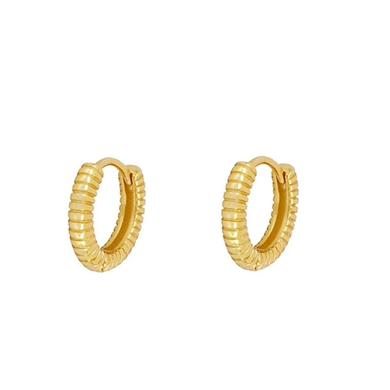 1 Pair Retro Minimalist Geometric Inlay Copper Zircon Gold Plated Ear Cuffs Earrings Ear Studs4