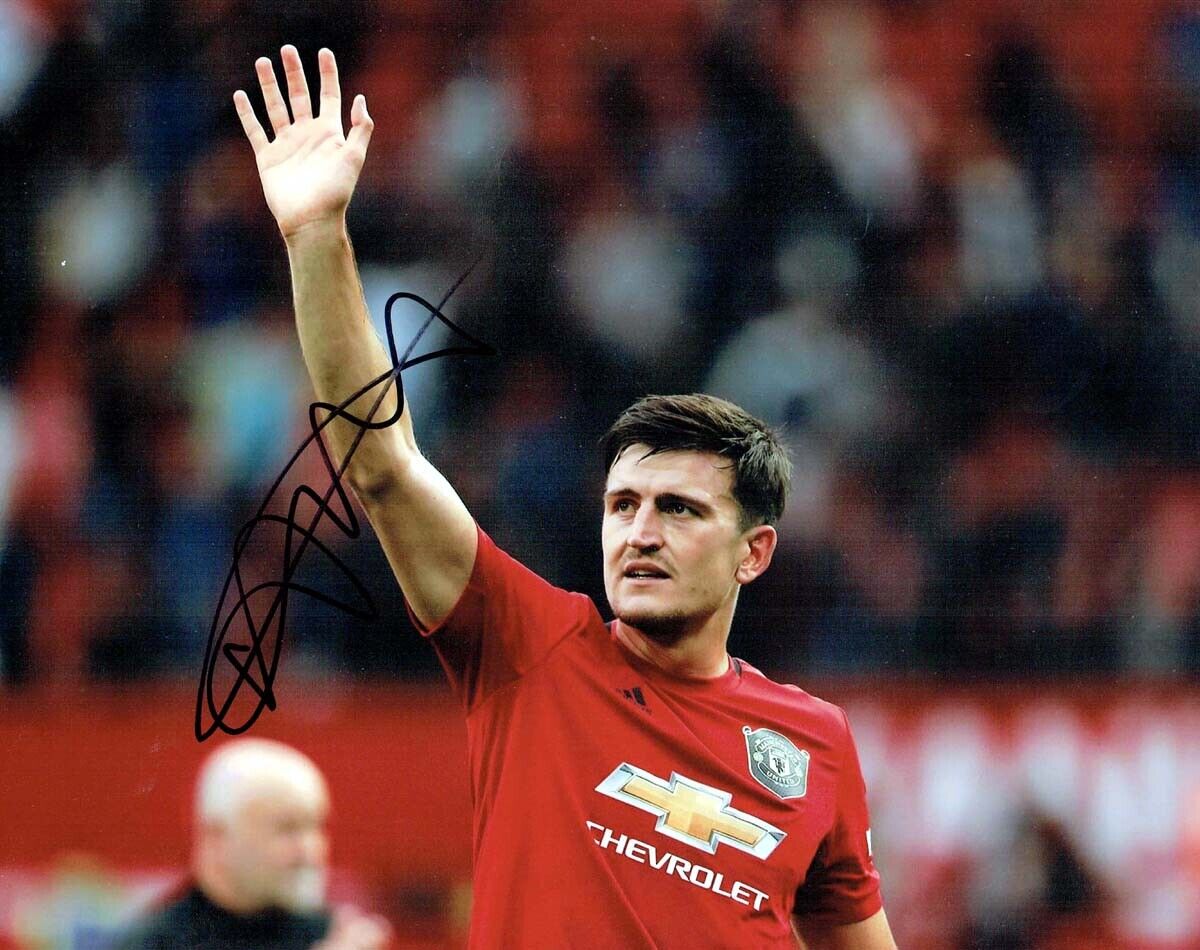 Harry MAGUIRE Signed Autograph 14x11 Photo Poster painting A AFTAL COA Manchester United Man Utd