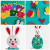 Ensemble de lapins en feutre Montessori DIY de Pâques