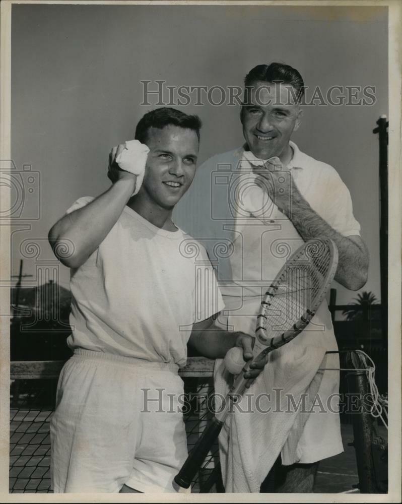 Press Photo Poster painting Carver Blanchard, Jr. & Commander Robert O'Maley After Tennis Match