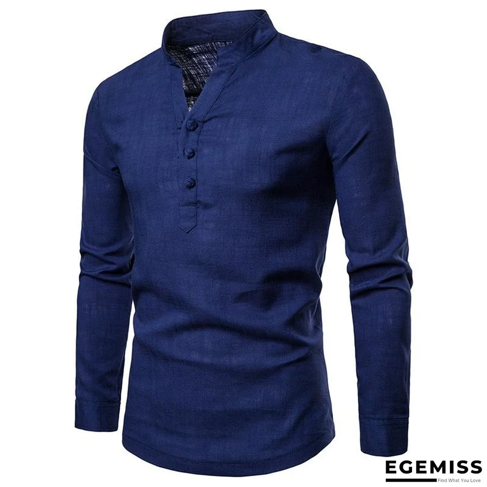 Solid Color Slim Large Size Long-Sleeved Shirt | EGEMISS