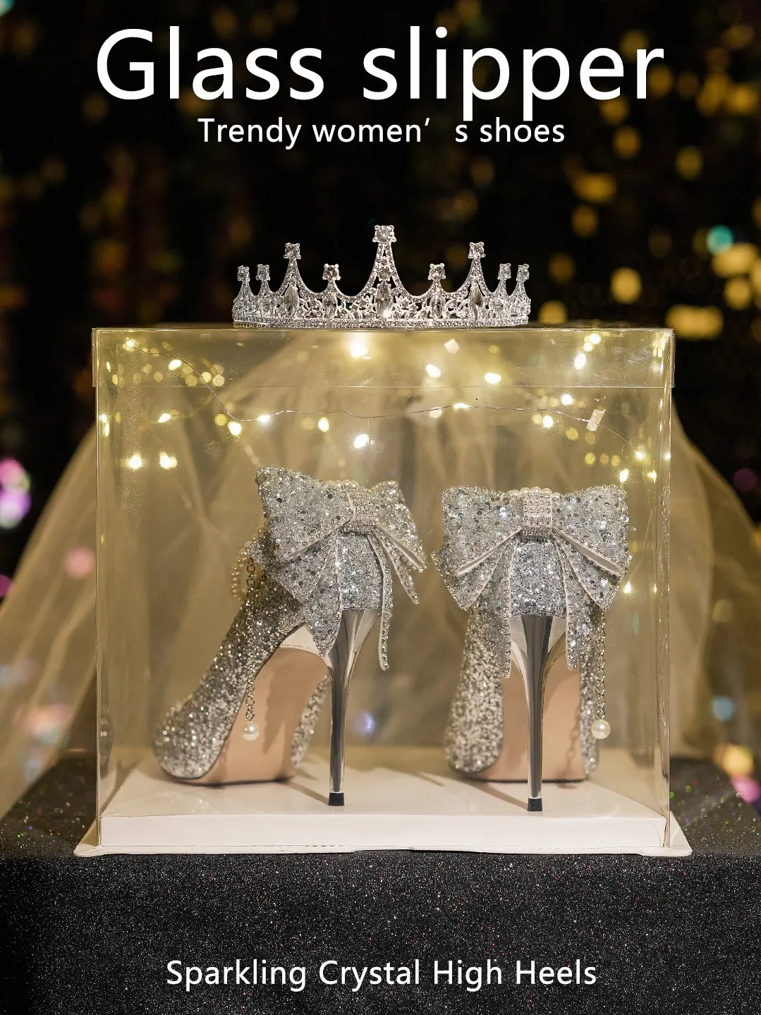 Breakj Breakj High-Heeled Women 2025 New Design Small-Sized Photos Crystal Show Wedding Dress Two-Wear Wedding Shoes Bridal Shoes
