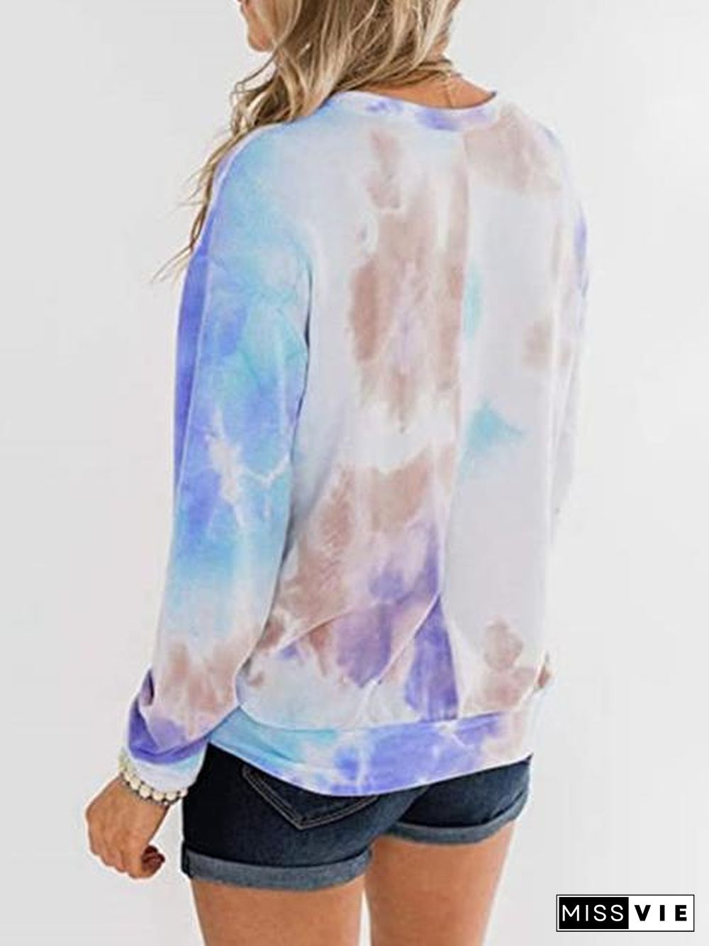 Casual Tie-dye Print Thick Sweater