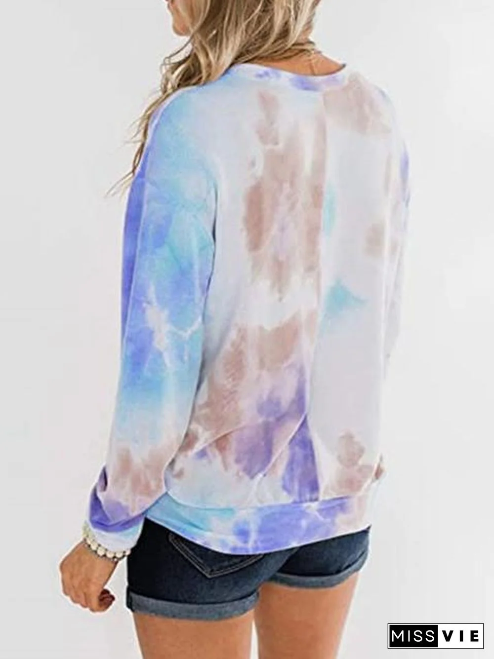 Casual Tie-dye Print Thick Sweater