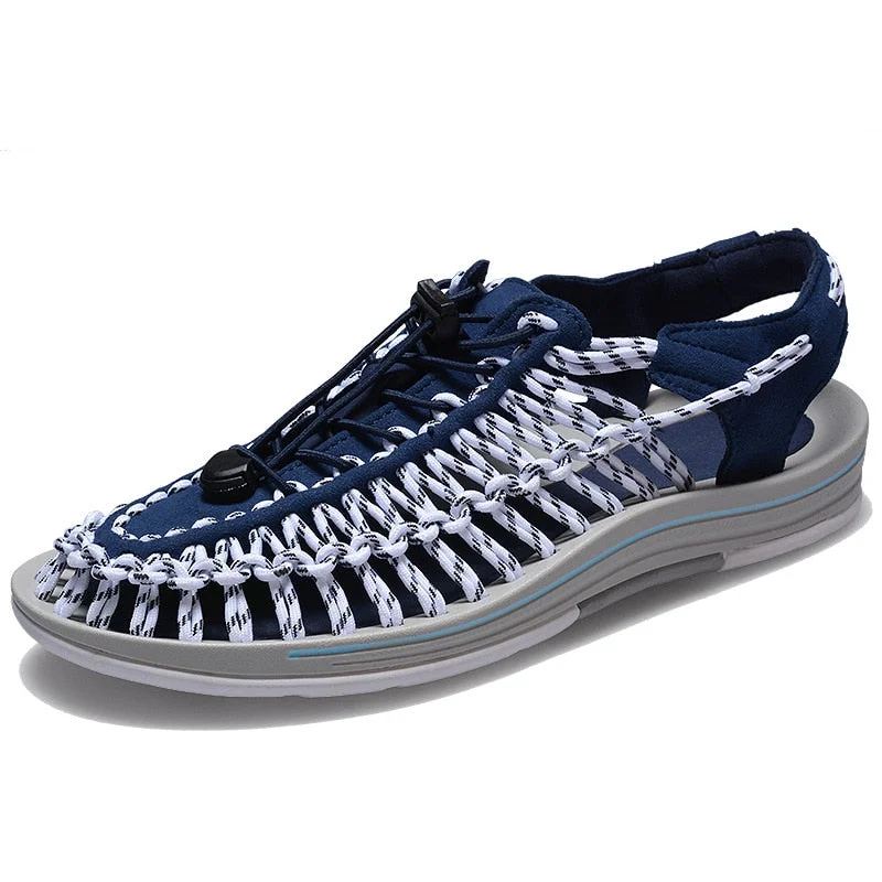 Beach shoes men's summer woven sandals men's non-slip deodorant Baotou sandals outdoor leisure men's slippers