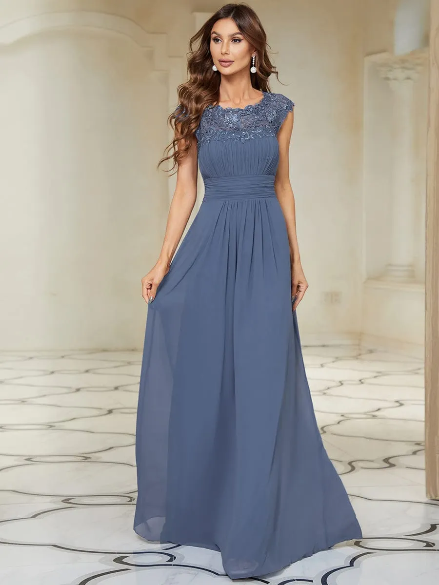 Sophisticated Lace Detail Evening Gown