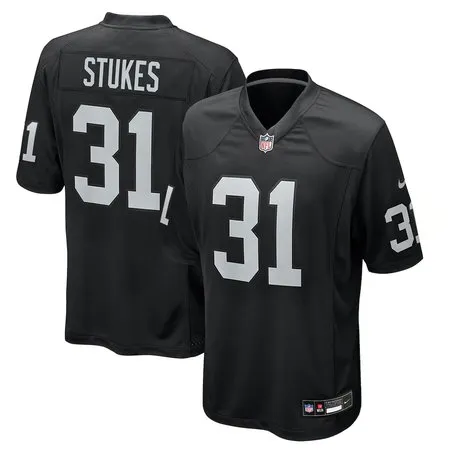 Men's Las Vegas Raiders #31 Treydan Stukes Black 2026 NFL Draft Game Jersey