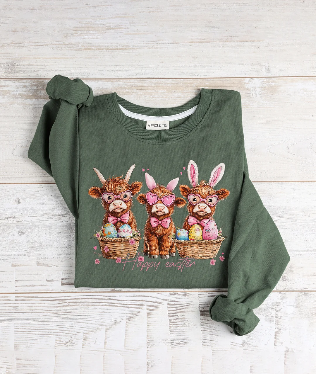 Easter Day Highland Cow Sweatshirt