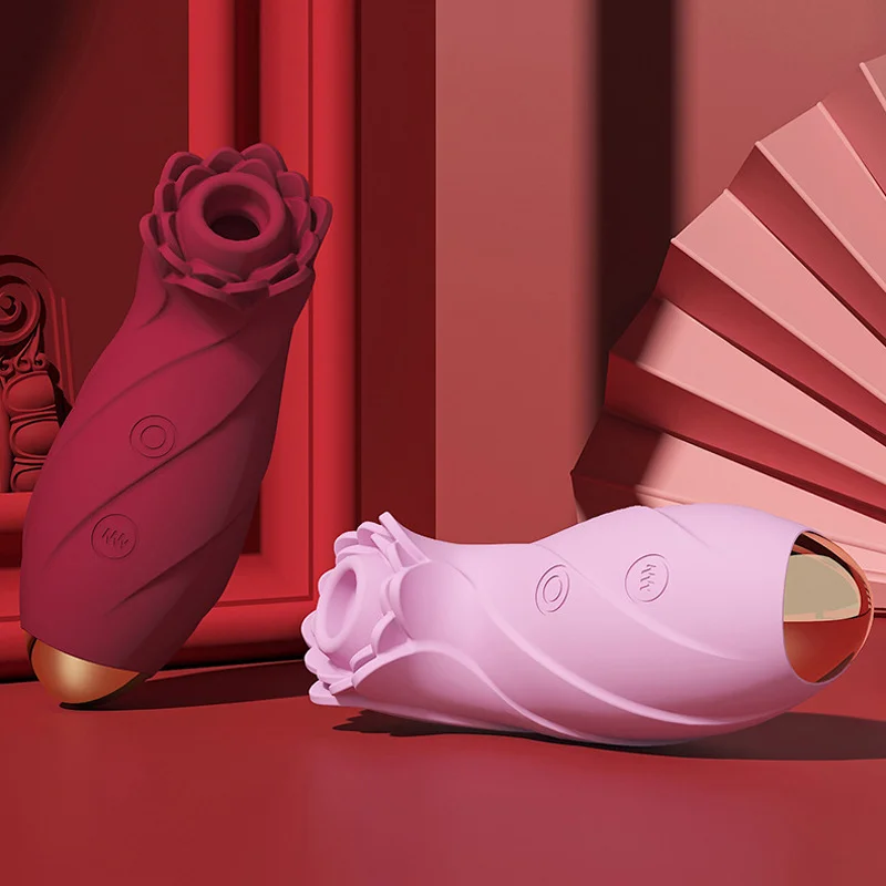 Blooming Rose Sucking And Vibrating Massager Rod