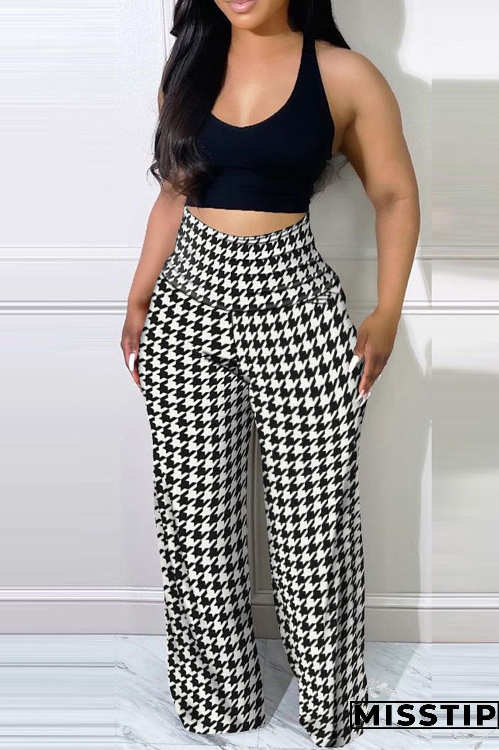 Blue Sexy Casual Print Patchwork U Neck Sleeveless Two Pieces