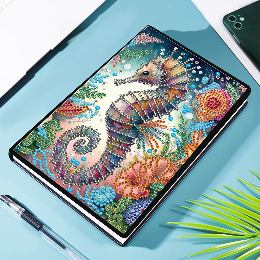 DIY Seahorse Special Shaped Diamond Painting Diary Book 50 Pages for Adults Kids