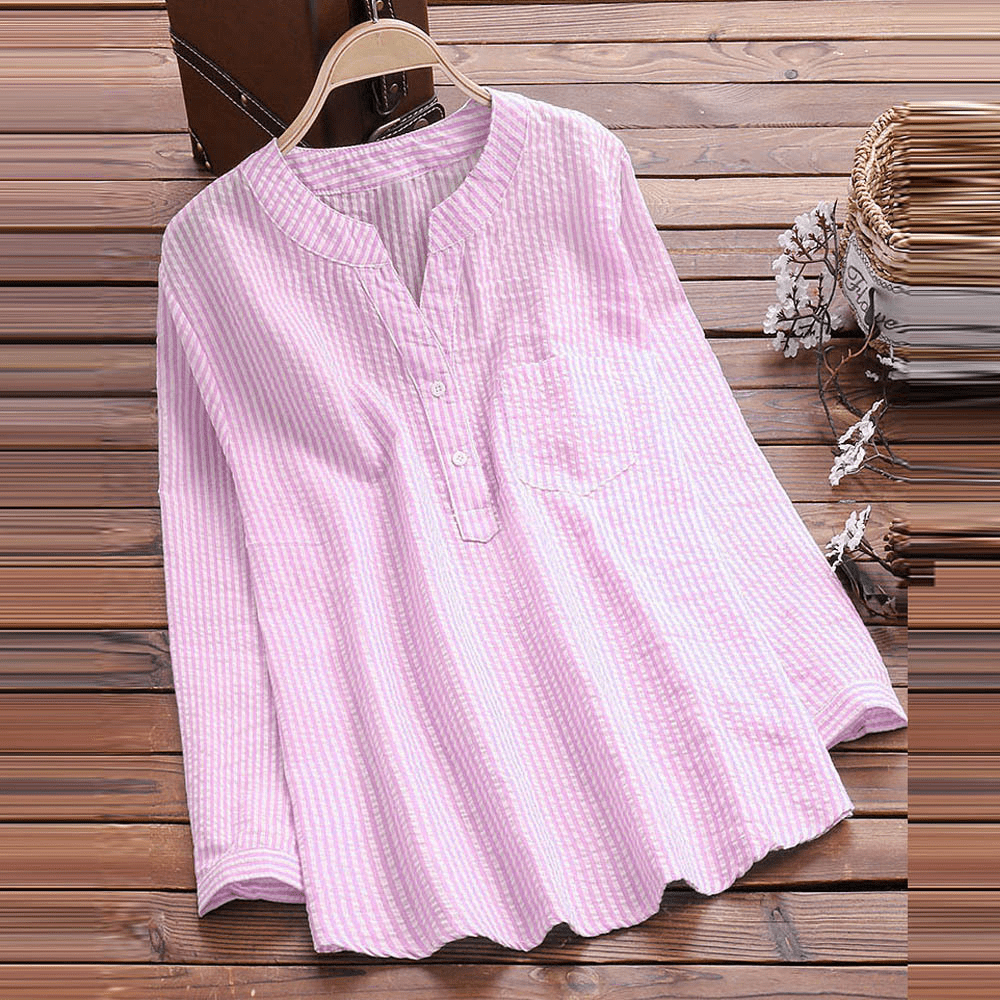 Women's Striped Pocket Casual Top
