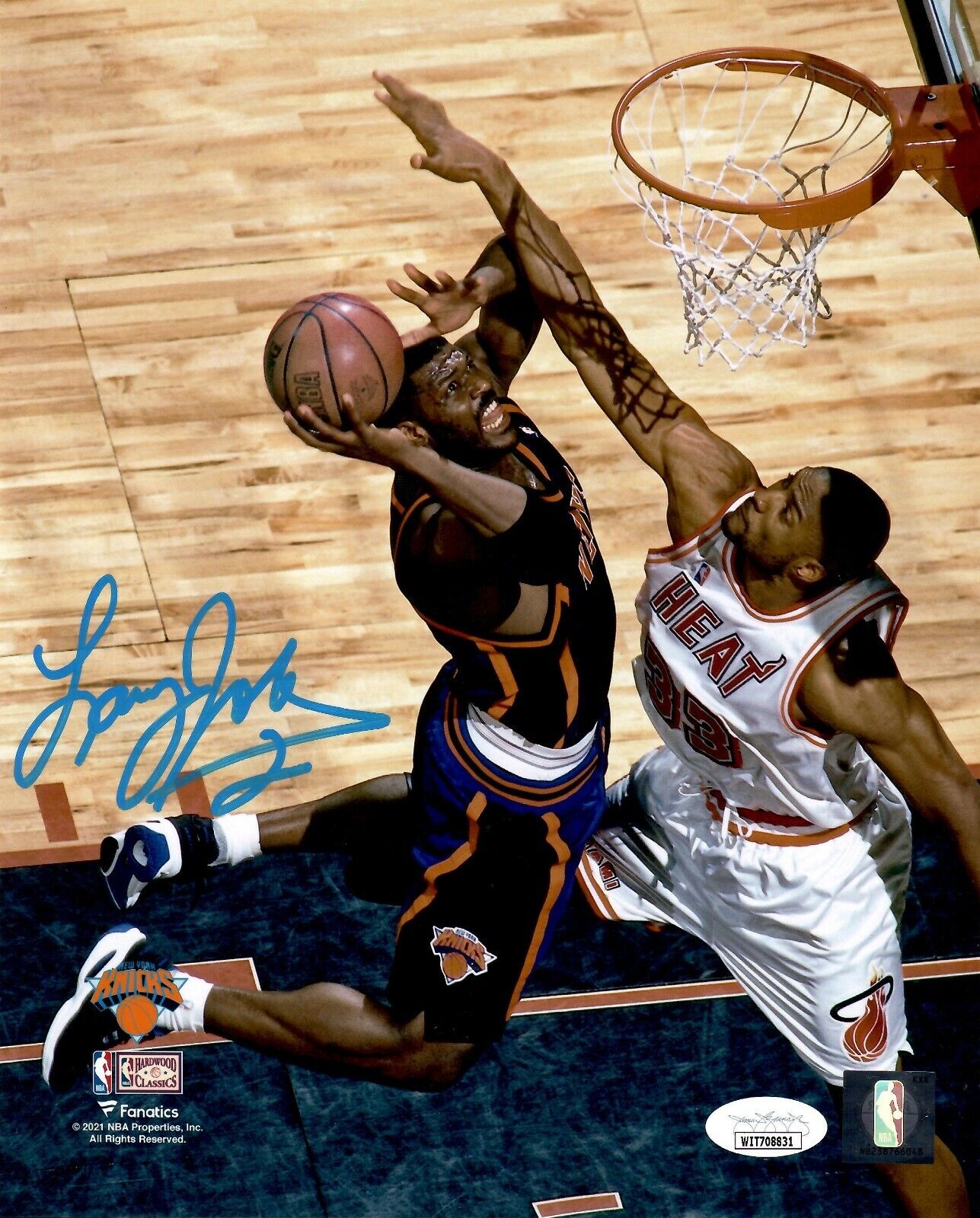 Larry Johnson autographed signed 8x10 Photo Poster painting NBA New York Knicks JSA GRANDMAMA