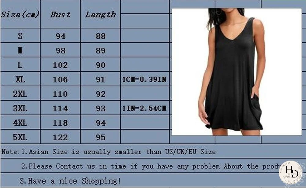 Summer Women Casual Solid Color Loose Sleeveless Beach Tank Top A-line Pocket Dress Sexy Deep V-neck Short Club Party Mini Halter Midi Dresses Robe Ete Femme Knee Length Pleated Skirts Ladies Fashion Swing Cotton T-Shirt Dress Plus Size S-8XL