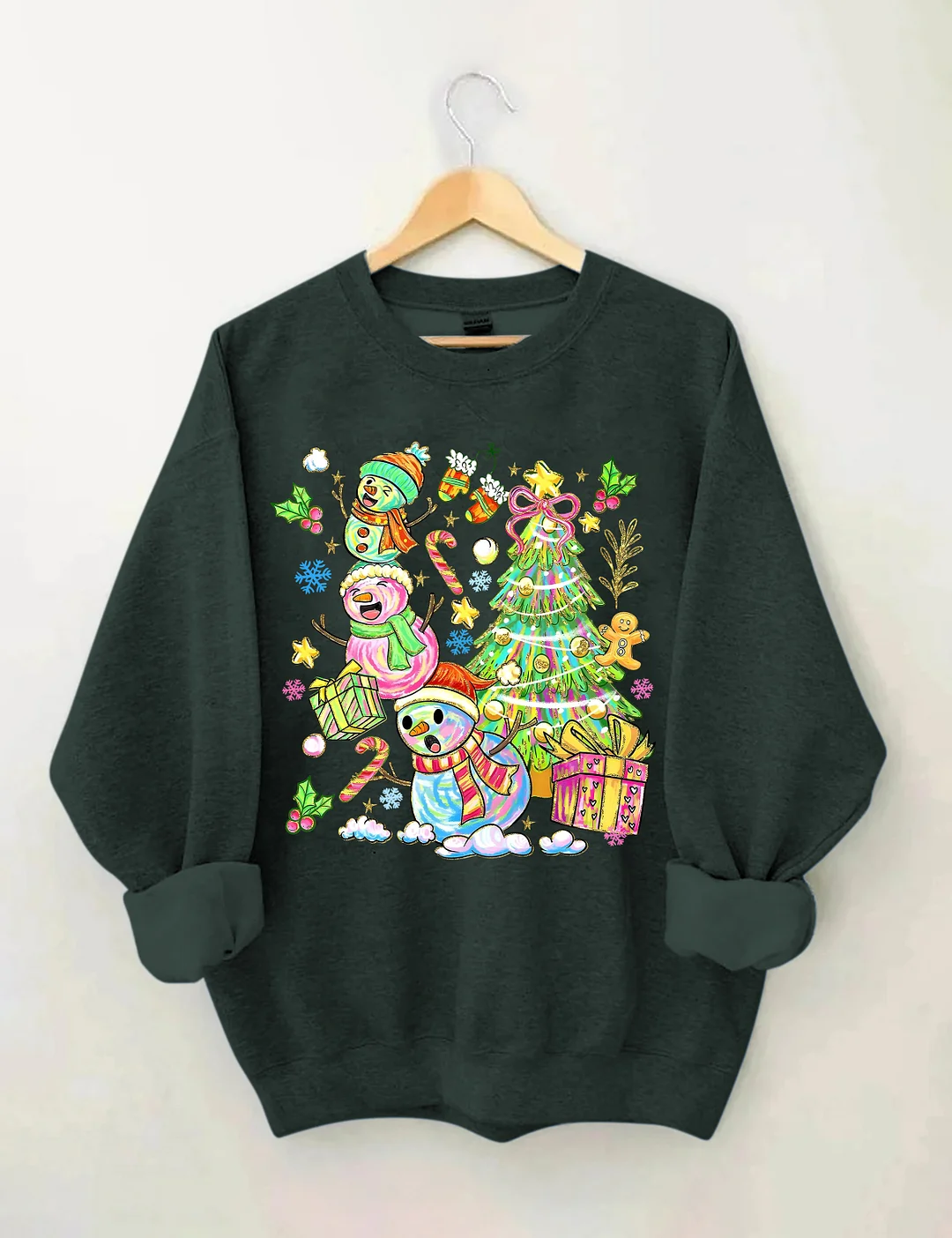 Snowman Christmas Tree Sweatshirt