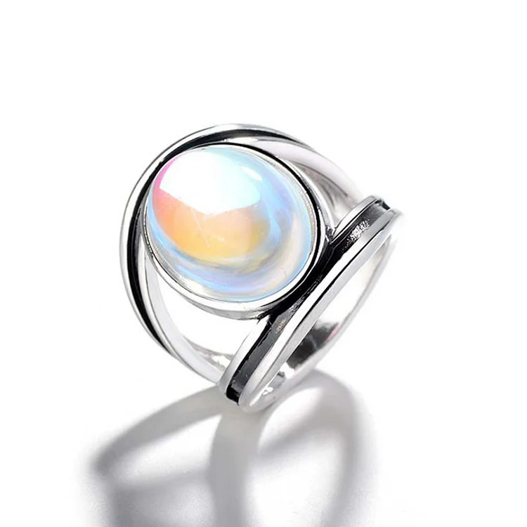 Pure Colorful Moonstone Orgone Ring