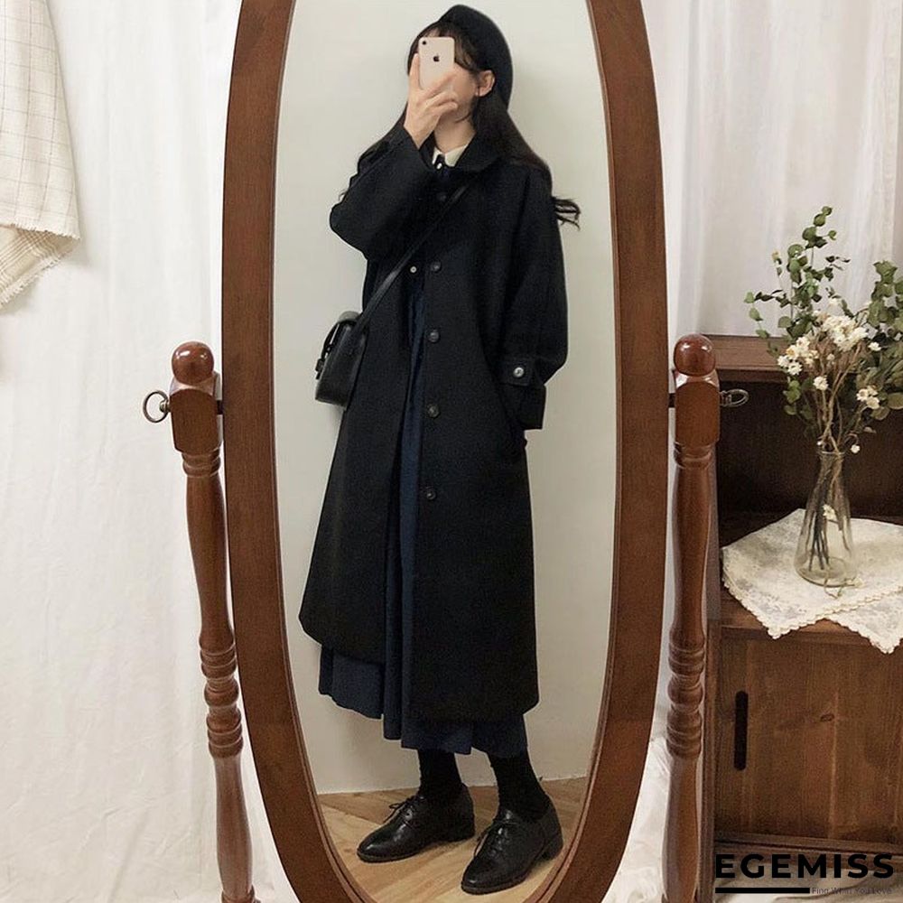 Autumn and Winter Black Long Coat Thickening | EGEMISS