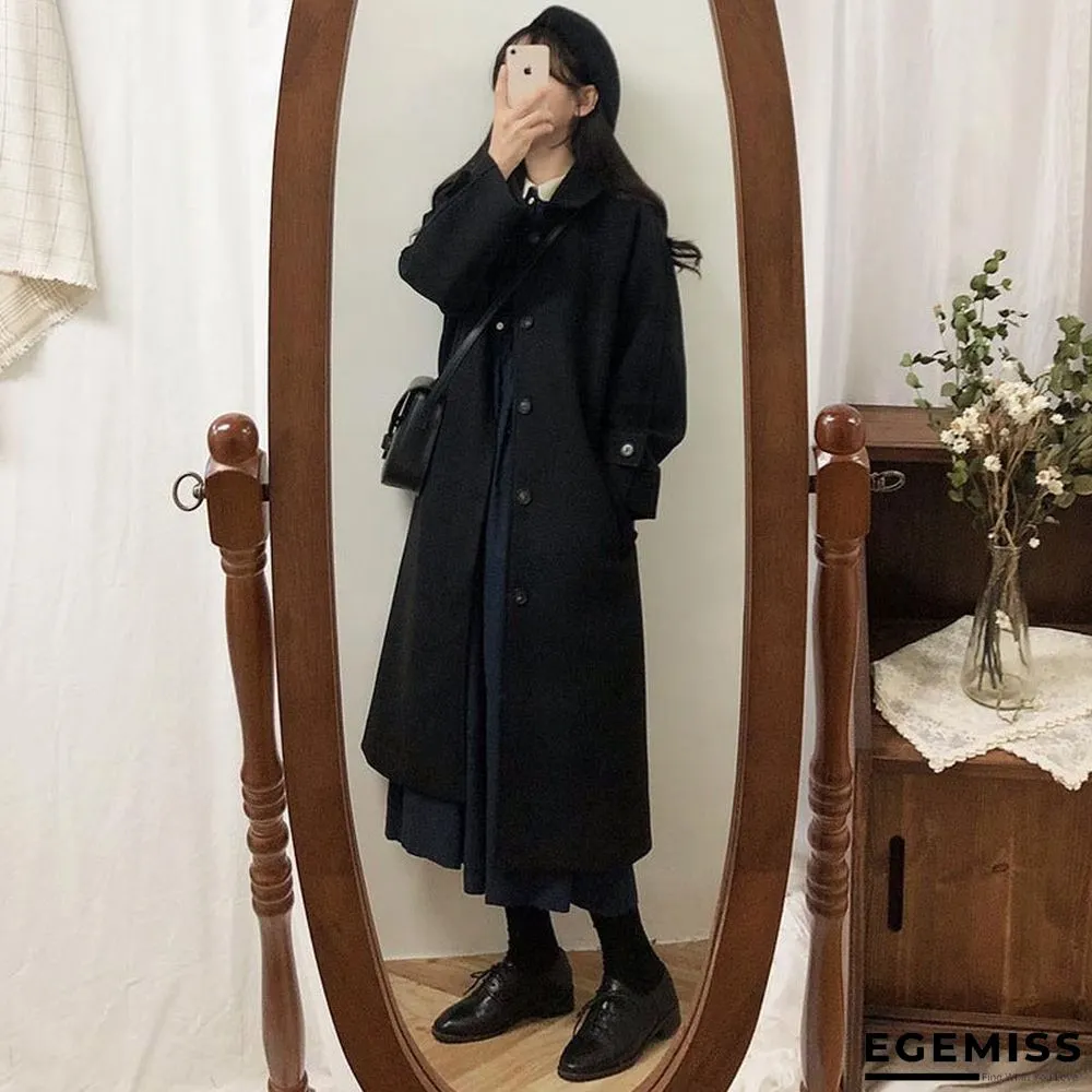 Autumn and Winter Black Long Coat Thickening | EGEMISS
