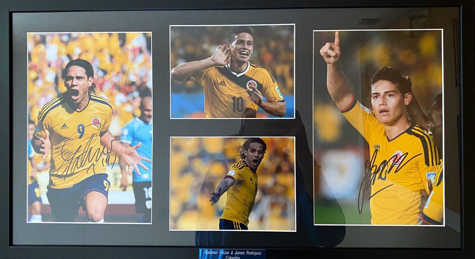 James R & Radamel Falcao Genuine Hand Signed Colombia Framed Photo Poster painting, Exact Proof