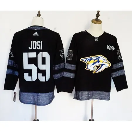 Men's  Nashville Predators #59 Roman Josi Black 1917-2017 100th Anniversary Stitched NHL Jersey