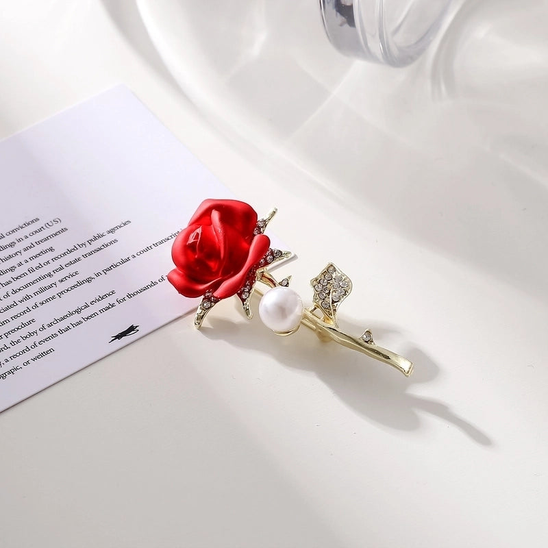 Elegant Minimalist Pin Rose Flower Alloy Plating Women’s Brooches