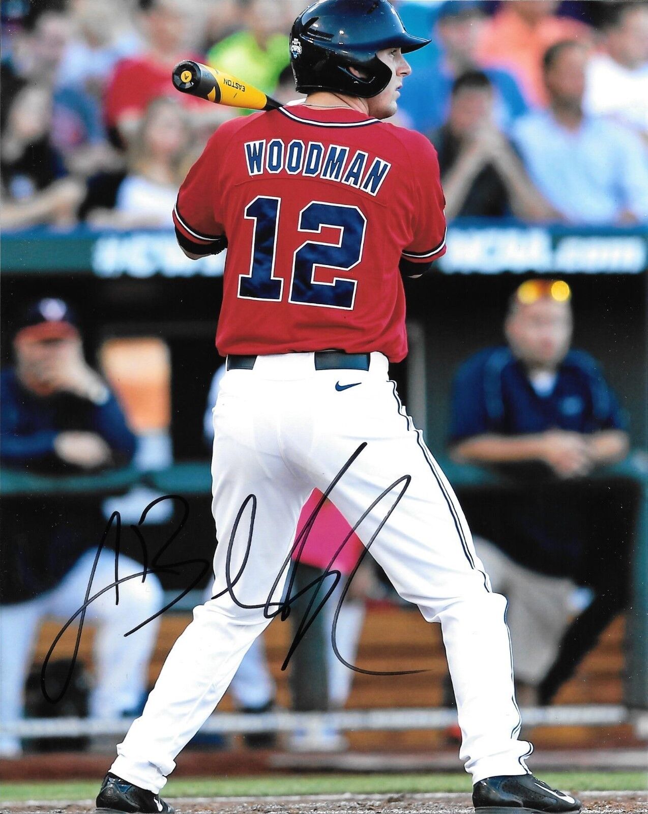 TORONTO BLUE JAYS JB J.B. WOODMAN HAND SIGNED OLE MISS REBELS 8X10 Photo Poster painting W/COA