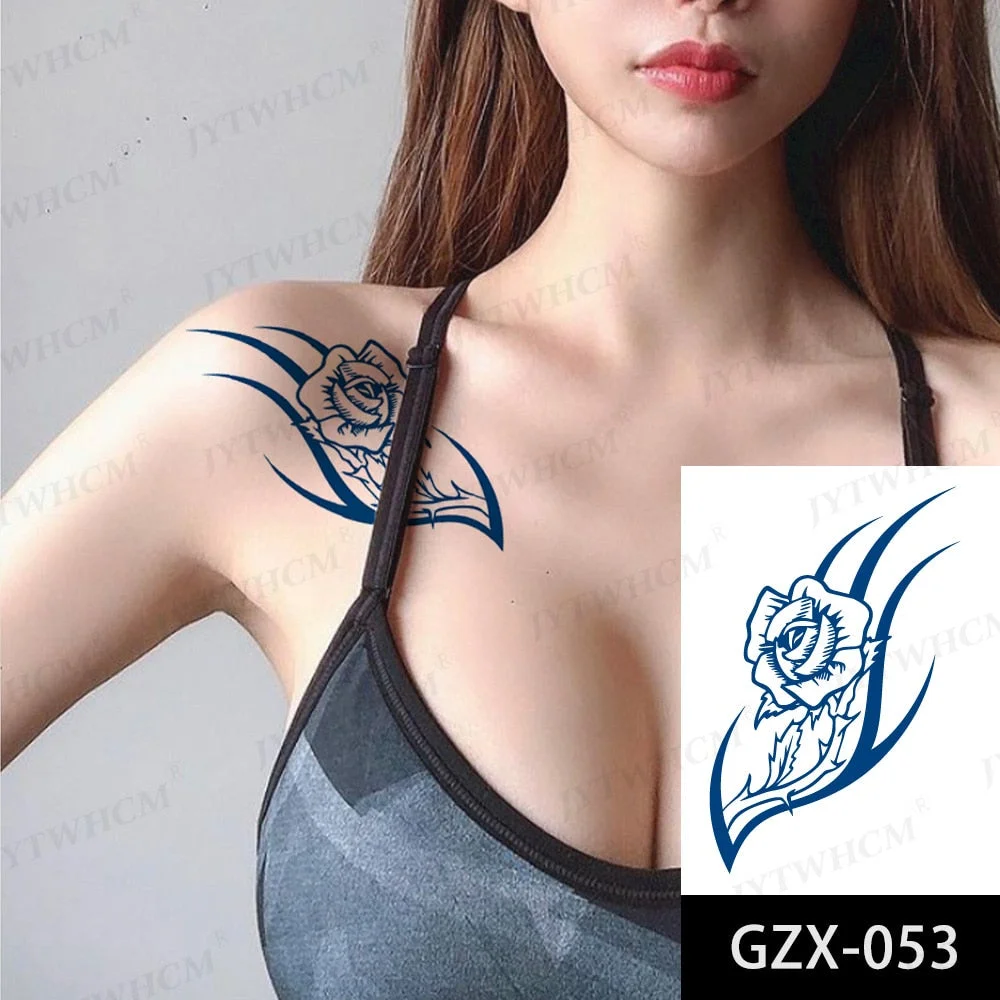 Juice Ink 2 Weeks Temporary Butterfly Small Tattoos Stickers Girls Sexy Moon Hand Lasting Fake Tattoo Sticker Body Art Men Women