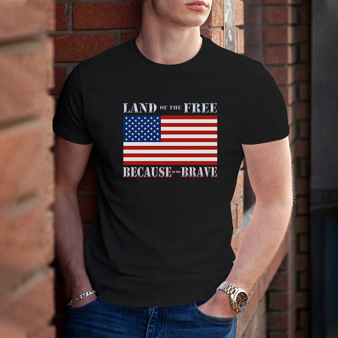 Memorial Day Land Of The Free Because Of The Brave Mens Funny T'Shirt