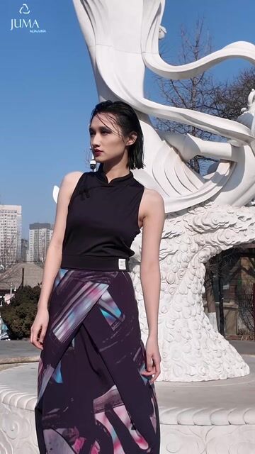 NIGEL NOLAN Wrap Skirt - 12 Recycled Water Bottles - Black