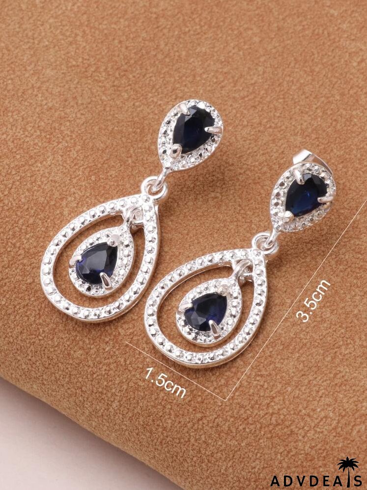 Rhinestone Water Drop Earrings