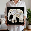 (25x25cm)DIY Pearl Painting Elephant Framed Handmade Pearl Material Art Kit Living Room Decor