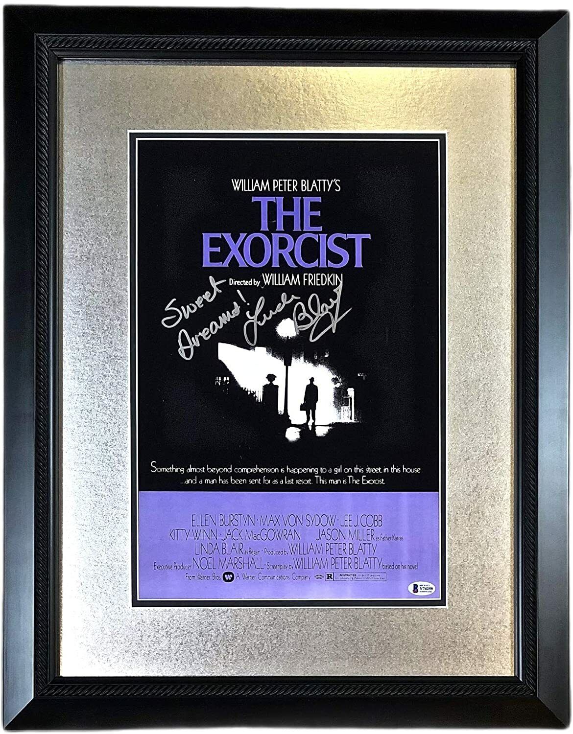 LINDA BLAIR Autograph Hand SIGNED THE EXORCIST Photo Poster painting POSTER FRAMED BECKETT BAS