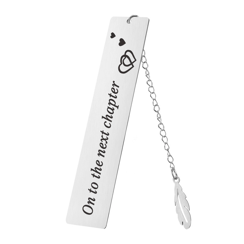 Fashion Creative Metal Stainless Steel Lettering Bookmark
