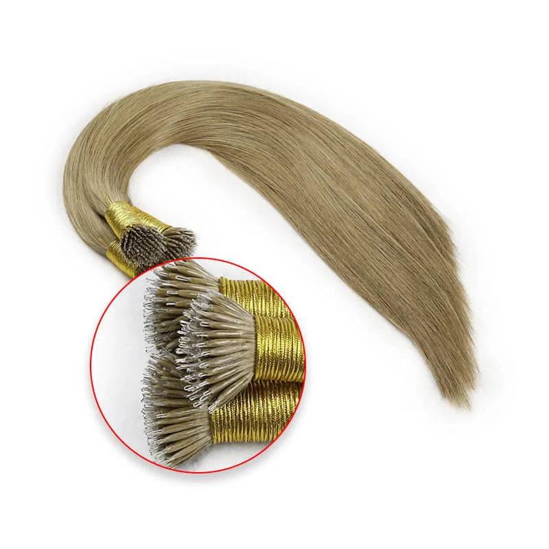 Nano Ring Hair Extensions #8 Ash Brown 100Gram Per Pack