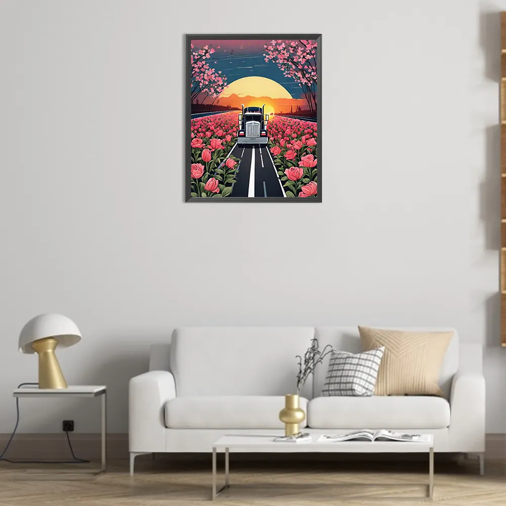 Full Round Diamond Painting 40*50cm - Road Cars