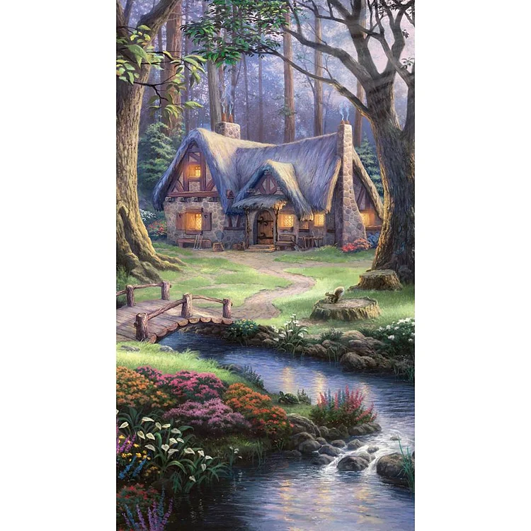 Forest Hut - Full Round Drill Diamond Painting - 45x85cm(Canvas)