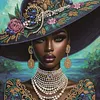 Lakeside Blue Bead Black Lady Special Shaped 5D DIY Partial Drill Diamond Art Kit 30x30cm Diamonds Dots Gem Art Kits for Adults Home Decor