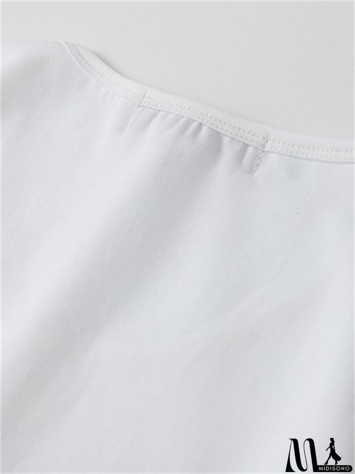 MidiSono - Men's Short Sleeve Solid Color Round Neck Cotton T-Shirt