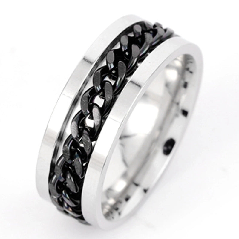 Fashion Stripe Titanium Steel Plating Unisex Rings Men Band Rings