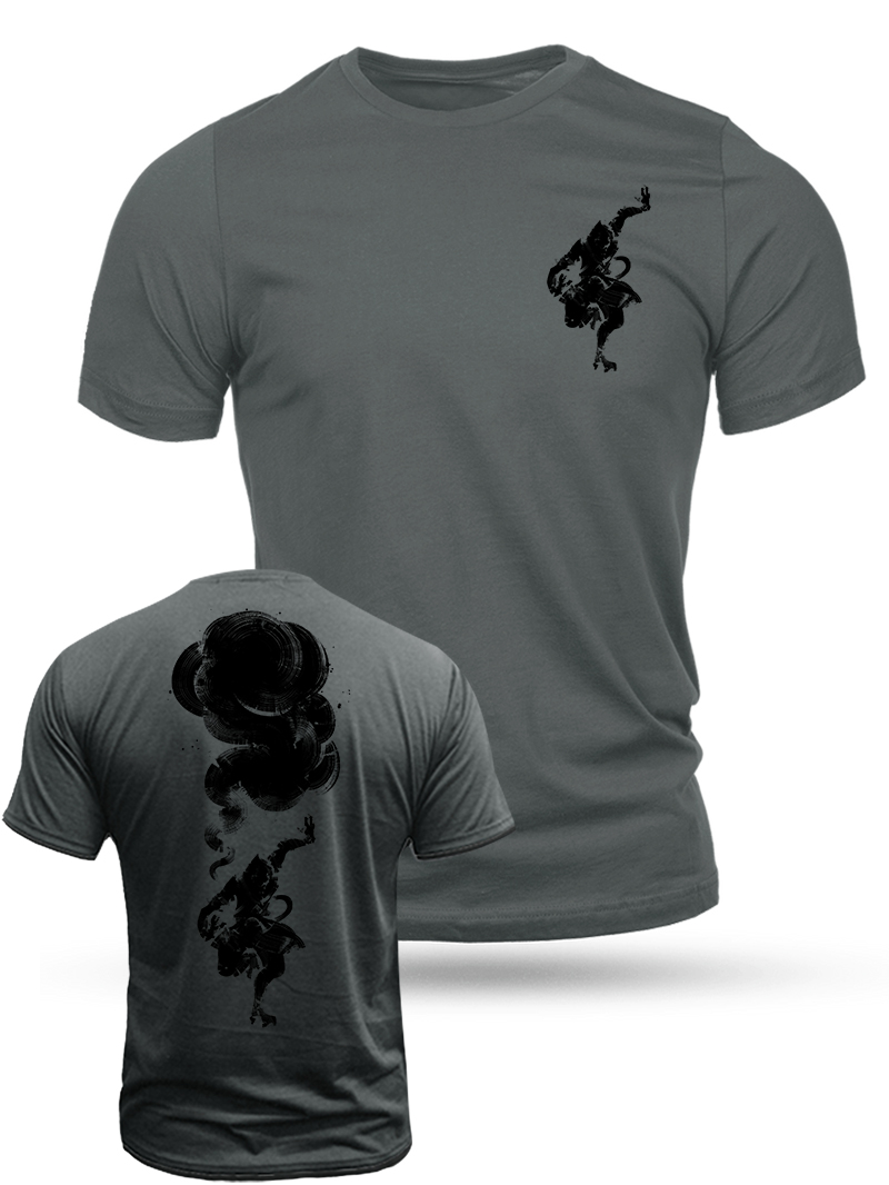 Men's Monkey King Black Cloud Print Casual Short Sleeve T-shirt