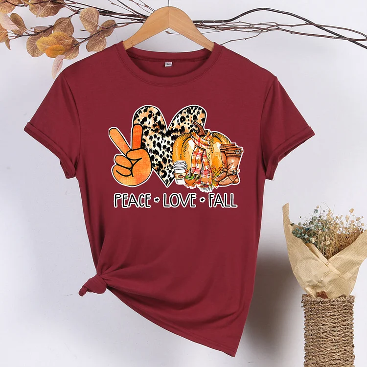 Peace Love Fall Pumpkin Spice Fall T-Shirt-597965