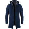 Men's Solid Color All-match Fleece Knitted Jacket