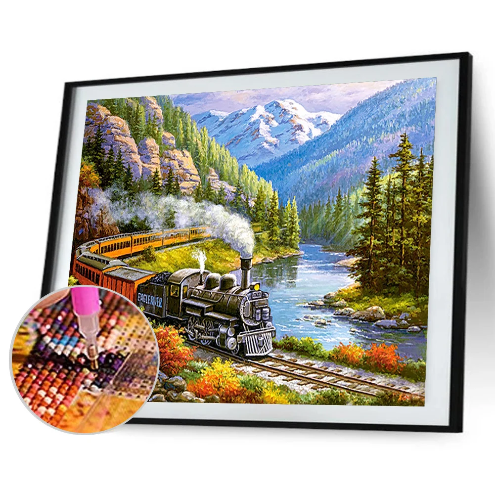 Diamond Painting - Full Round Drill - Train Park(40*30cm)