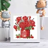 12pcs Flowers DIY Mini Round Diamond Painting Table Decor No Frame15x15cm