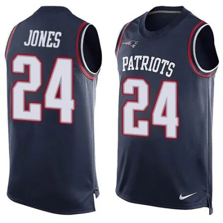 Patriots #24 Cyrus Jones Navy Blue Team Color Men's Stitched NFL Limited Tank Top Jersey