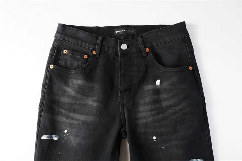 Purple Fashion Jeans 9098