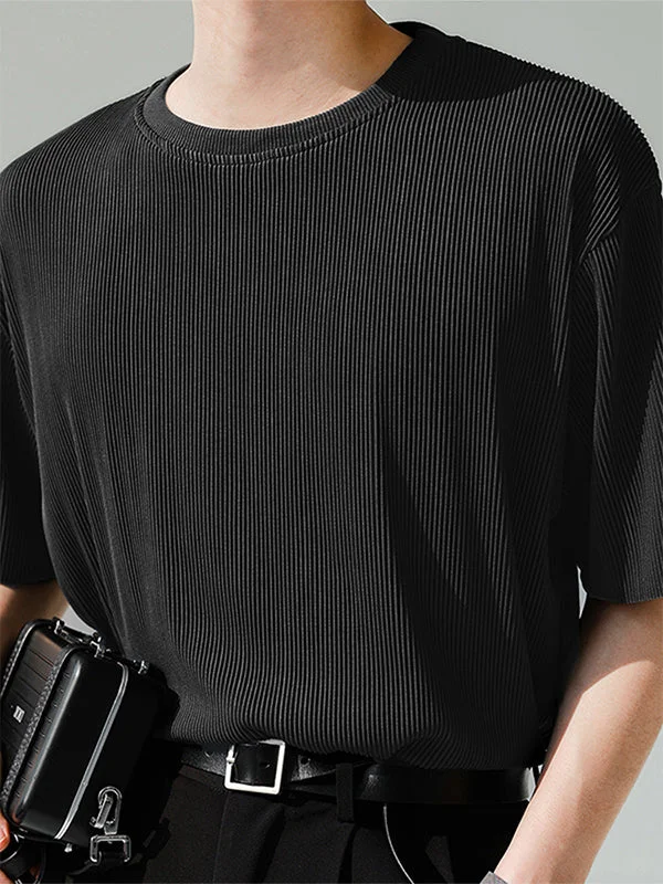 Aonga - Mens Striped Ice Silk T-ShirtJ